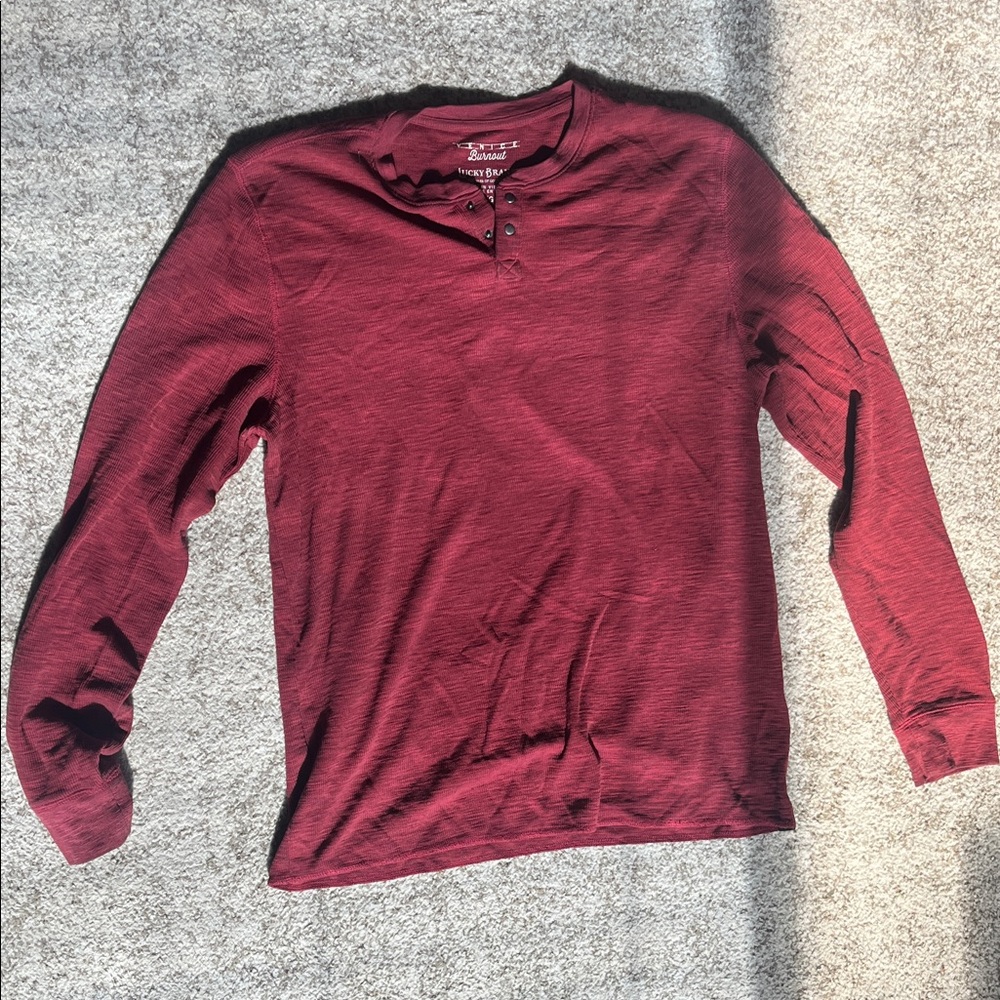 Lucky Brand Red Men’s Long Sleeve Henley (L)